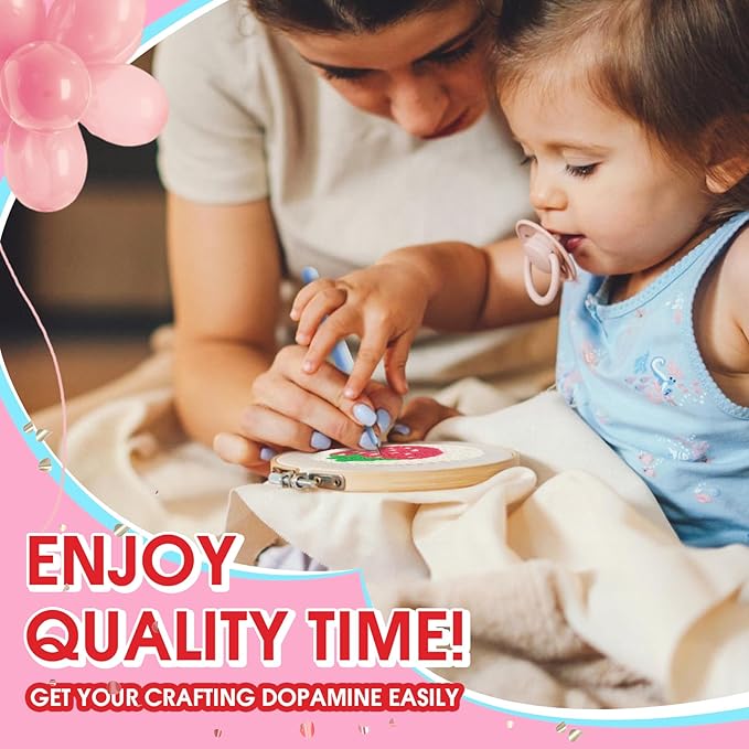 yuegool 6PCS Punch Needle Coaster Kit,Easy DIY Embroidery Set for Beginners, Kids & Adults with Patterns, Tools, Yarns, Hoop, Instructions & Coaster Holder