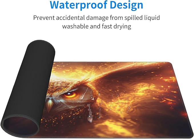 Golden Owl Extended Big Mouse Pad Large,XL Gaming Mouse Pad Desk Pad,31.5x11.8inch Long Computer Keyboard Mouse Mat Mousepad with 3mm Non-Slip Base for Home Office Work