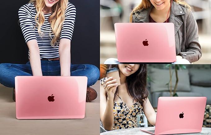 CISSOOK for MacBook Pro 13 Inch Case Pink, Hard Shell Case with Keyboard Cover Screen Protector for MacBook Pro 13 2025-2020 Released M2 A2338 M1 A2251 A2289 Model with Touch Bar -Clear Pink