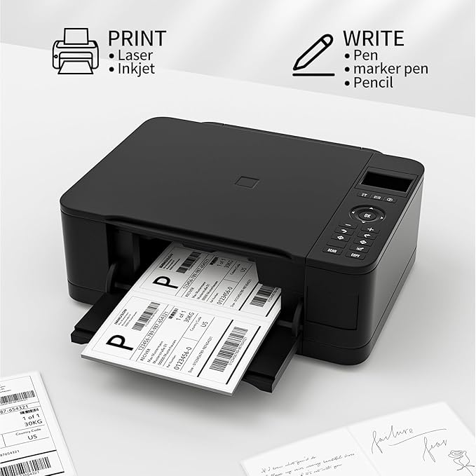 Coopaty Half Sheet Shipping Labels 8.5" x 5.5" Sticker Labels for Laser & Ink Jet Printers, 2 Per Page Self Adhesive Mailing Labels for Packages (2000 Labels)