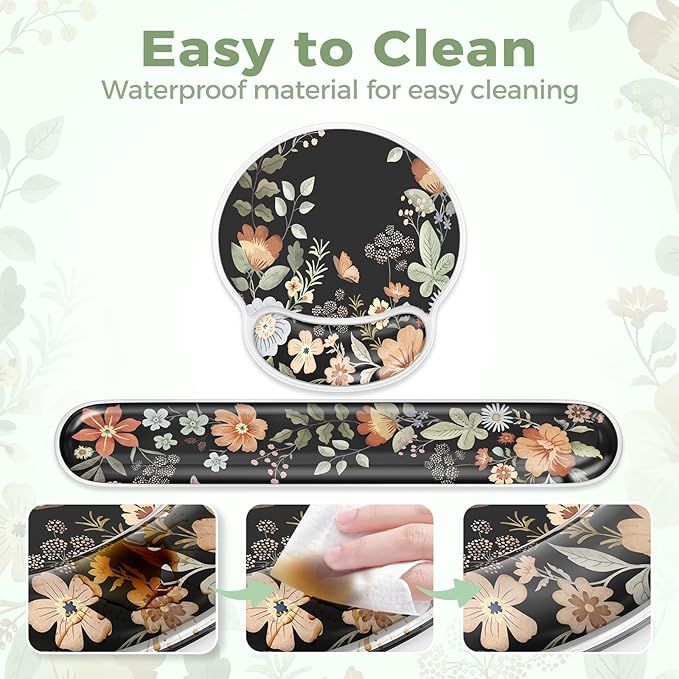 iCasso Silicone Wrist Rest for Keyboard and Mouse,Cool Soft Computer Wrist Support Hand Arm,Gel Keyboard Cushion for Typing Pain Relief,Ergonomic Design Mouse Pad for Women Girl