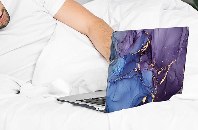 DONGKE Compatible with MacBook Air 13 inch Case 2021 2020 2019 2018 Release A2337 M1 A2179 A1932 with Retina Display Touch ID, Plastic Hard Shell & Keyboard Cover - Abstract Marble