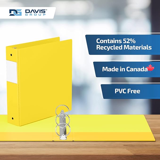 Premium Economy 6-Pack 3-Ring Binders for School or Office, Round-Ring Binders, 2 Inch, Yellow