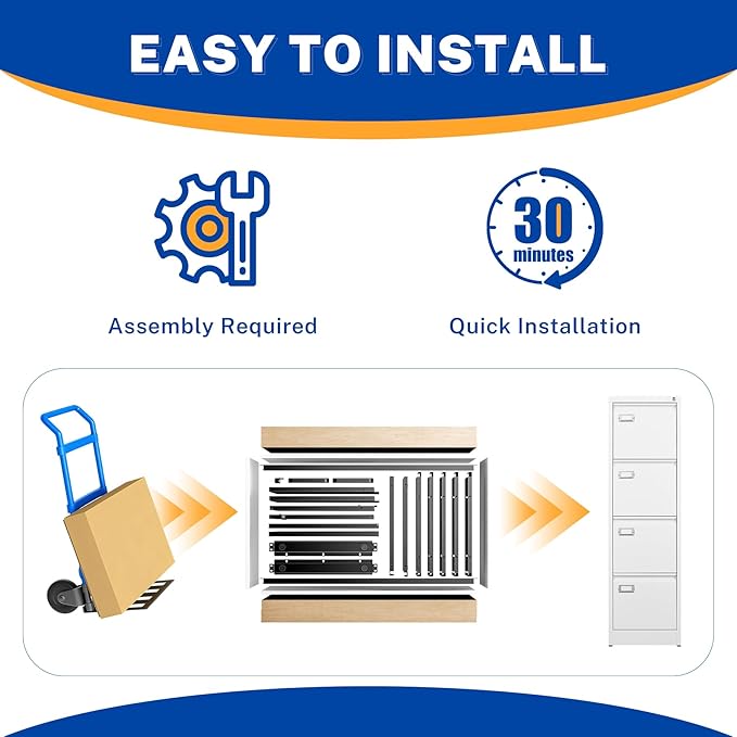 4 Drawer File Cabinet with Lock Metal Vertical File Storage Cabinet Office Home Steel Vertical File Cabinet for A4 Legal/Letter Size Narrow File Cabinet Locked,Assembly Required