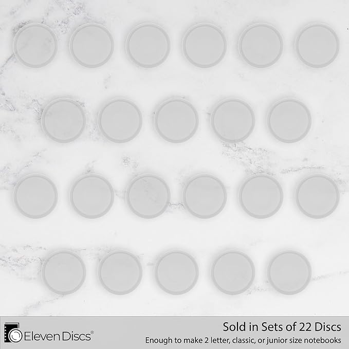 1-Inch Translucent Plastic Discbound Expansion Discs for Custom Notebook and Planner - Compatible with Circa, Arc, TUL (Set of 22)