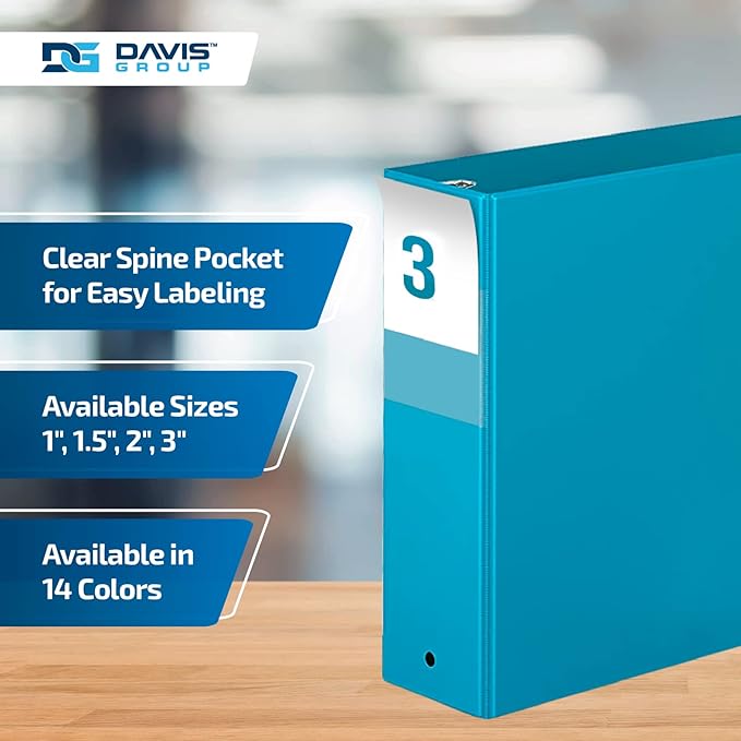 Premium Economy 6-Pack 3-Ring Binders for School or Office, Round-Ring Binders, 3 Inch, Turquoise