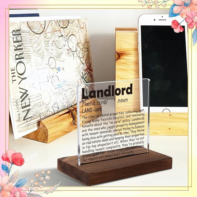 Appreciation Gifts for Landlord, Inspirational Office Decor Gifts for Landlord, Motivational Gifts for Landlord,Modern Acrylic Desk Plaque with Inspirational Quotes, 10 x 10 x 1.5 cm,XXD31