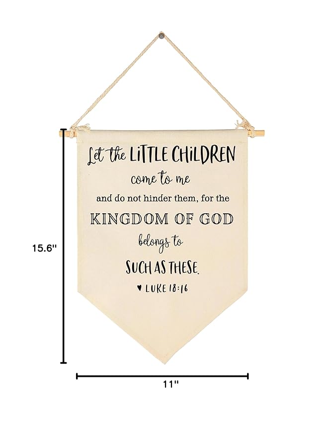 Classroom Christian Decor-Church Sunday School Wall Sign-Bible Verse Flag Gifts for Boys Girls Kids-Banner Wall Sign Gifts for Nursery Baby Room Playroom Bedroom Front Door-New Home Christmas Gift