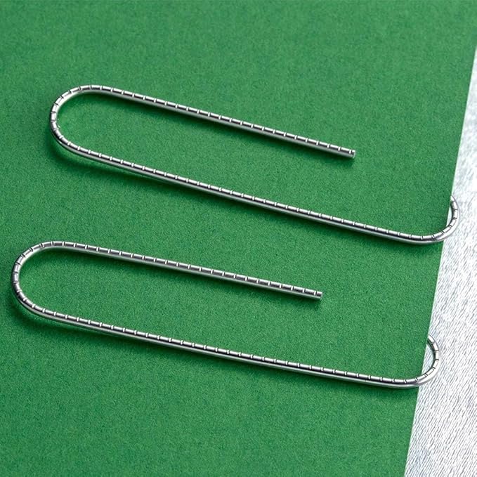 Non Skid PaperClips Assorted Sizes, Sturdy 2" /50MM Large Paper Clips and 1.3" /33MM Paper Clips Medium Size Great for Thicker Files. Reusable Large Paperclips for School, Office and Home