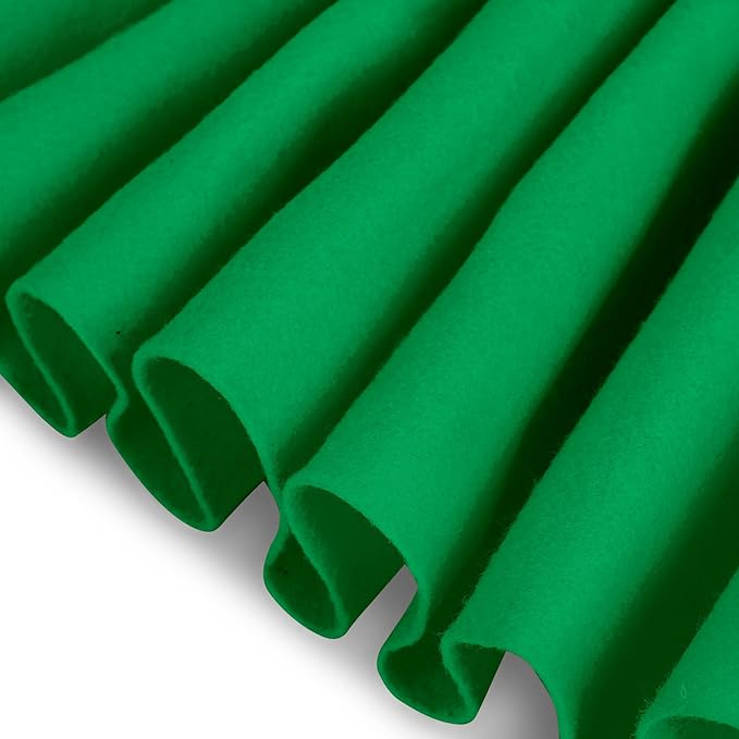 Felt Fabric 1.8 mm Thick 36" x 72" - Soft Durable Felt by The Yard Felt Sheets for Arts and Crafts, DIY Sewing, Crafting Projects (Green)