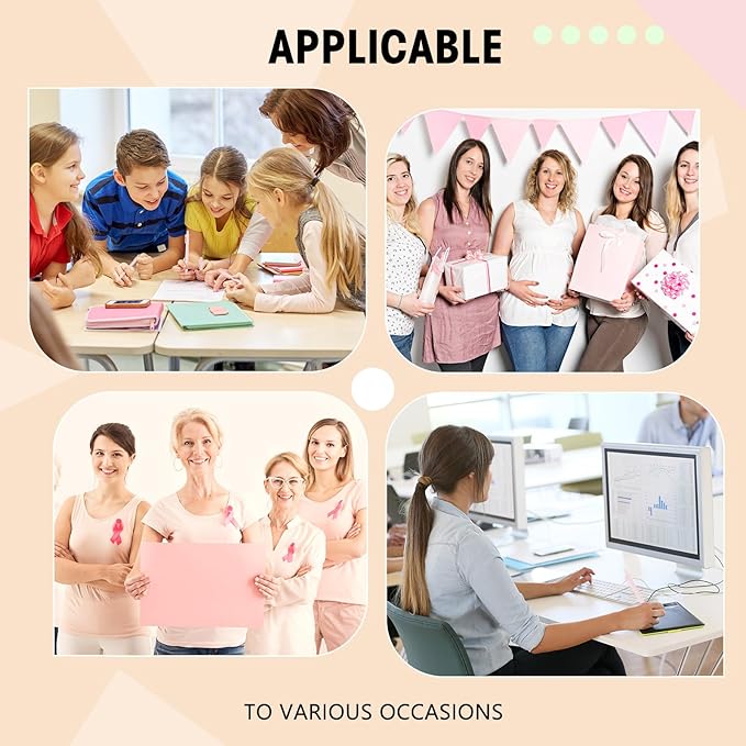 Fulmoon 50 Pcs Ballpoint Pens Bulk Retractable Comfortable Writing Pens Cute Back to School Supplies in Medium Point 1.0 mm for Teacher Student Bridal Shower Baby Shower (Pale Pink)