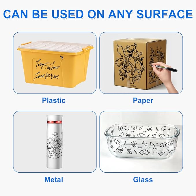 SFAIH 100 Black Permanent Markers Bulk -1s Quick Dry, Waterproof, Non-Fading, Durable, Fine Point Permanent Pens for Plastic Glass Metal Wood Paper, Office Supplies, Classroom Kitchen, Cargo Marking