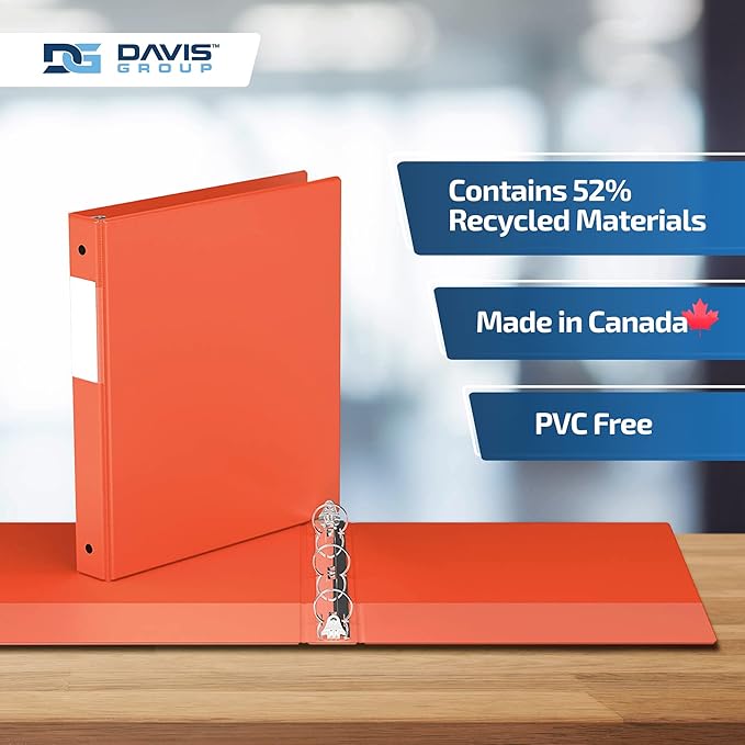 Premium Economy 6-Pack 3-Ring Binders for School or Office, Round-Ring Binders, 1 Inch, Orange