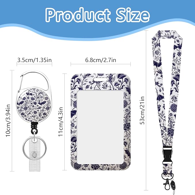 Goth Bat Lanyards for ID Badges, Gothic Badge Holder with Retractable Badge Reel, Animal Lanyard with Id Holder Clip, Keychain Name Tag ID Card Protector Teacher Women Doctor Office Gift