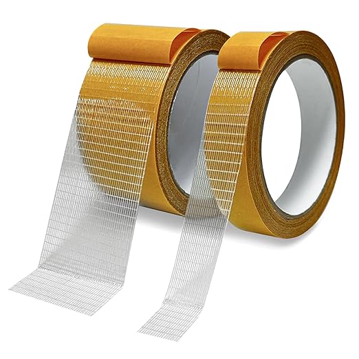 Birllaid Double Sided Fabric Tape Heavy Duty,Double Stick Carpet Tape,Fabric Tape Multifunctional Double Sided 1inch/2inchx33FT10m High Stickness Strong 2 Sided Tape 2 Rolls
