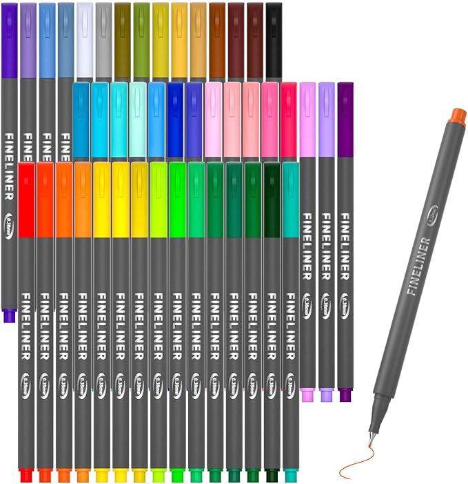 Vanstek 46 Pack Journal Planner Colored Pens, Fineliner Pens for Journaling, Writing Coloring Drawing, Note Taking, Calendar, Planner, Art Office School Gift Supplies