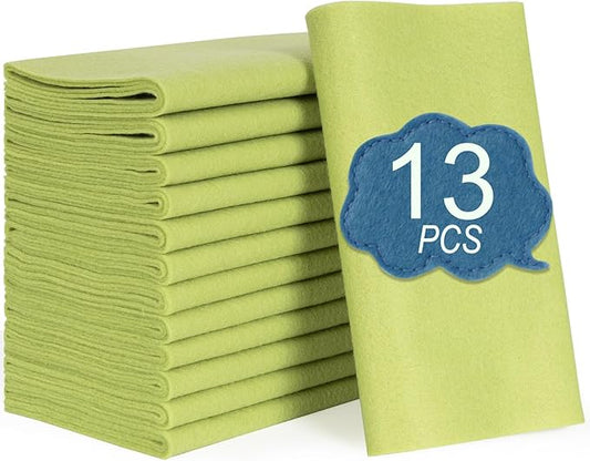 XSEINO 13 Rolls Matcha Green Felt Fabric,8"x35"(20.5x90cm) 1.4mm Thick Soft Felt Fabric Sheet for Crafts,Matcha Green Series Colors Soft Nonwoven Fabric,Fit for Decoration, Sewing, DIY Crafts