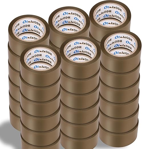 36 Rolls Brown Packing Tape with Dispenser, 1.88" X 60 yd Shipping Tape Bulk, Total 2160 yards, 2.6 mil, 3" Core, Tan Packing Tape Refills, Carton Sealing Tape for Moving Boxes, Package, Mailing