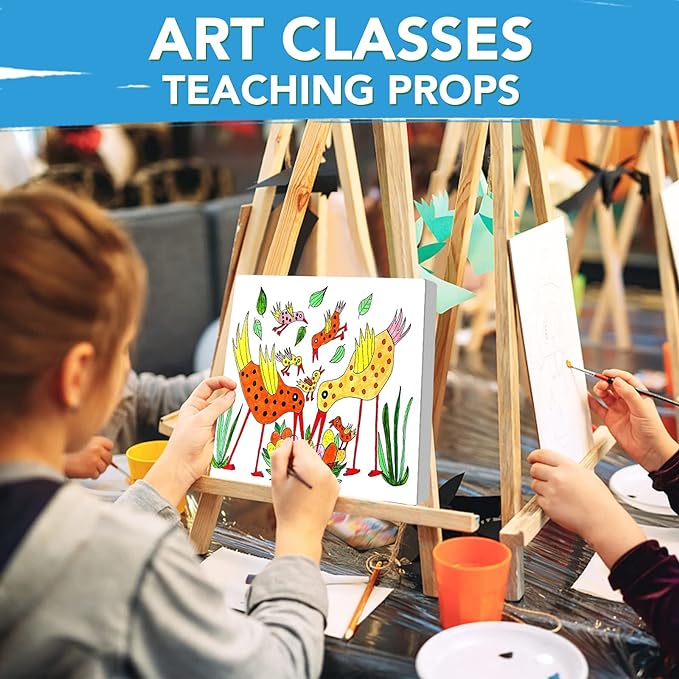 ESRICH Mini Canvases for Painting, 5x5In Canvas in Bulk 18Pack, 2/5In Profile Small Square Canvas, Blank Canvases are Great for School Projects and Kids Birthday Parties, Home Decor Project.