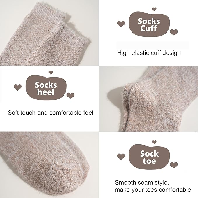 5 Pairs Fuzzy Soft Cozy Comfortable Socks for Women, Casual Sleep Comfy Socks, Perfect Warm Winter Gifts for Women