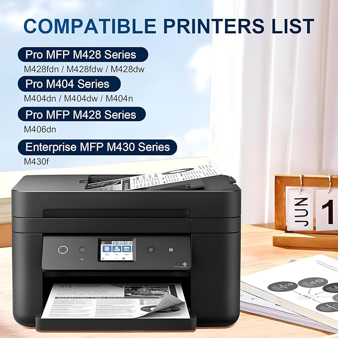 58A Toner 2 Pack Compatible with 58A CF258A Toner Cartridges Black (with Chip), Works with MFP M428fdw M428fdn M428dw M404 M428 Pro M404n M404dn M404dw Printer(2 Pack)