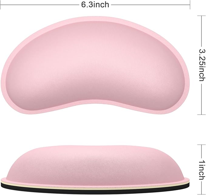 Dapesuom Mouse Wrist Rest, Cute Ergonomic Memory Foam Mouse Wrist for Computer Desk Mats Support, Hand Rest Pad Cushion for Gaming, Office, Laptop, Men, Women, Pain Relief & Easy Typing, Pink