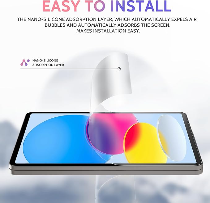 2 Pack Like Paper Screen Protector for iPad 10th 2022 10.9" & iPad 11th A16 2025 11", Matte Anti Glare PET Film/Blue Light Filter Eye Protection Cover/Drawing & Writing Feel Like on Paper