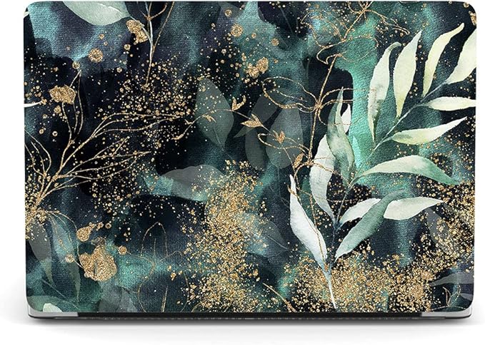 Laptop Case Compatible with MacBook Pro 13 inch with CD-ROM Model: A1278(Old Version 2012/2011/2010/2009/2008), Protective Plastic Hard Shell Case Cover & Keyboard Skin - Green Leaf