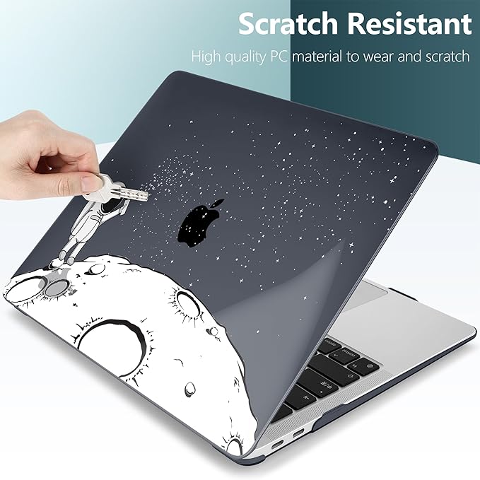 DONGKE Compatible with MacBook Air 13 inch Case 2021 2020 2019 2018 Release A2337 M1 A2179 A1932 with Retina Display & Touch ID, Plastic Hard Shell & Keyboard Cover - Astronaut
