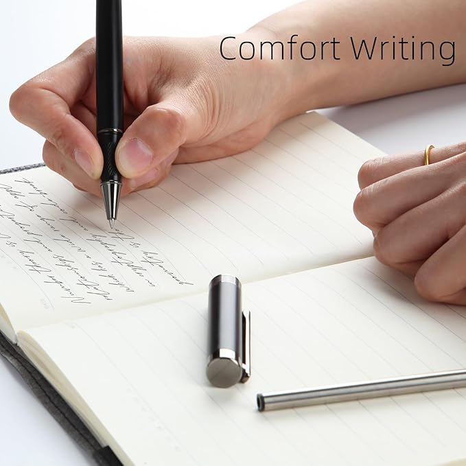 Stunning luxury pen fancy pens nice pens for men pure copper heavy feel Office Executive Pen Professional Smooth Writing Pens for journaling with Gift and 2 Refills(Blue)