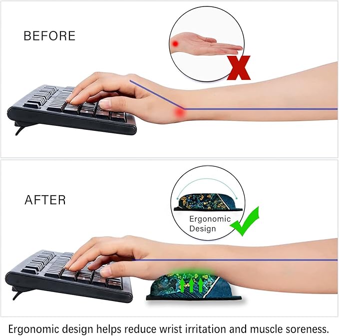 ArtSo Mouse Pad Keyboard Wrist Rest Support Ergonomic, Upgraded Cushion Mousepad Gel Memory Foam Non-Slip Rubber Base Pain Relief & Easy Typing for Home,Office, Colorful Mountain