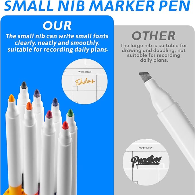 Dry Erase Calendar Whiteboard, 17" x 13" Magnetic Whiteboard Cork Board Combo, Reusable Monthly Planner with 8 Markers, Eraser, Magnets and Pushpins, Hanging Dry Erase Board for Home, School - Brown