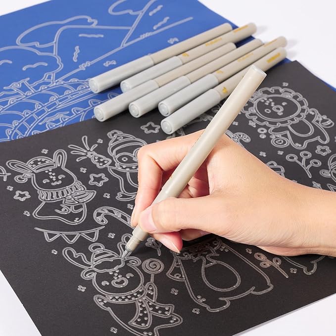 DOOHALO Metallic Pens Gold Silver Marker Compatible with Cricut 3/Maker/Explore 3/Air 2/Air Machine 1.0 Medium Point Tips for Drawing Writing