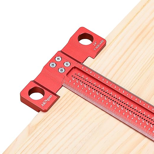 Woodworking Scriber t Square Ruler 36inch with Thoughtful Support Lips, t Square Woodworking Scriber, Aluminum Alloy Architect Ruler for Carpenter Work, Layout and Measuring Tools-Red…