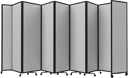 Versare Room Divider 360 Portable Wall Partition | Folding Panels | Large Freestanding Divider | Locking Wheels | Temporary Room Separator