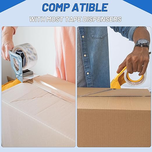 36 Rolls Clear Packaging Tape with Dispenser, 1.88" X 60 yd Shipping Tape Bulk, Total 2160 Yards, 2.7 mil, 3" Core, Heavy Duty Packing Tape Refills for Moving Boxes, Package, Mailing