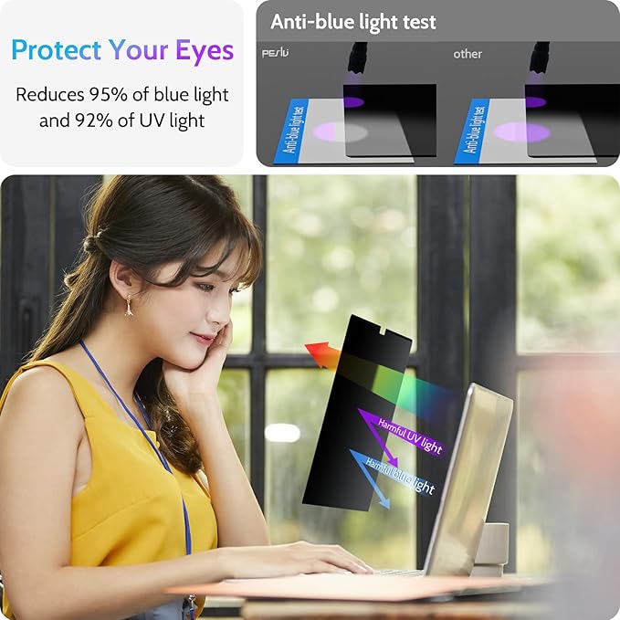 Magnetic Privacy Screen for Macbook Air 13.6/13 Inch (2022-2025, M2, M3, M4), Removable Matte Anti Glare Blue Light Protector Private Security Filter for 13.6inch Mac Laptop Computer