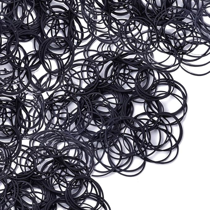 AMUU Rubber Bands 300pcs Black Small Rubber Bands for Office School Home size16 Elastic Band