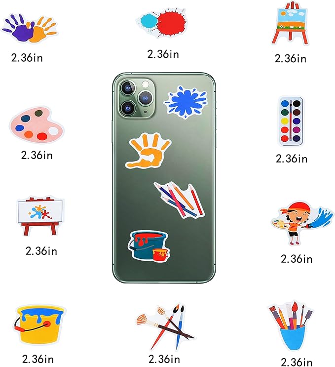 100 Pack Art Painting Stickers, Artistic Painting Party Favors Gifts, Birthday Decorations Gifts