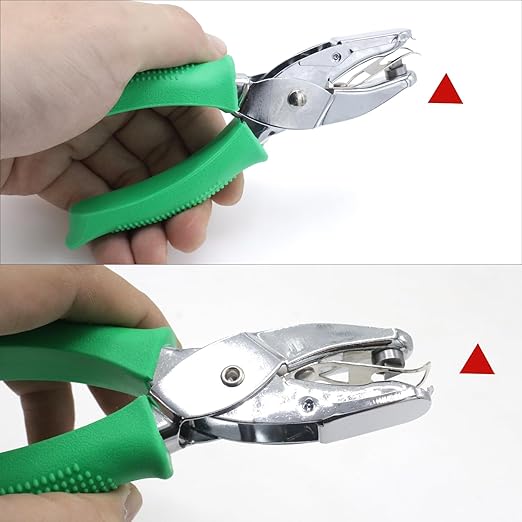 Handheld Triangle Hole Punch, 1/4 Inch Hole Size, Craft Paper Puncher, Single Pack, Ideal for DIY Projects and Office Use