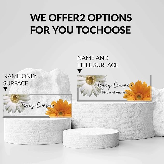 Desk Name Plate Personalized, Custom Name Plate for Desk, Acrylic Desktop Accessories, Office Gift & Decor for Women Men, Teacher Nurse Boss Employee Appreciation Gifts