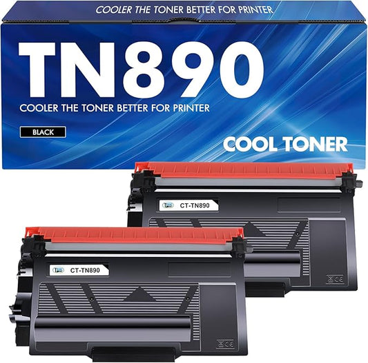 TN890 TN-890 TN 890 Toner Cartridge 2-Pack Compatible for Brother TN890 Ultra High Yield Black Toner Cartridge for Brother HL-L6400DW HL-L6400DWT HL-L6250DW MFC-L6900DW MFC-L6750DW Printer