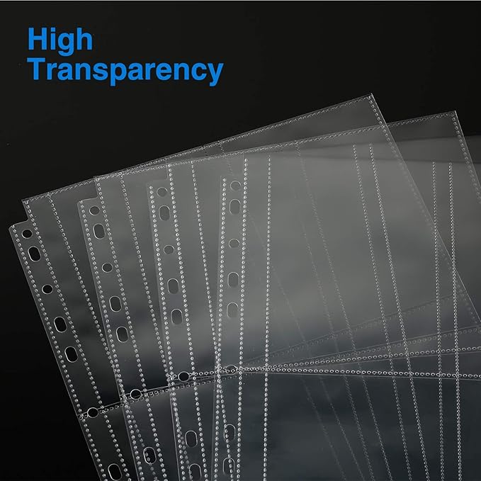 Sooez 30 Pack Heavy Duty Photo Sleeves for 3 Ring Binder (240 Pictures), 3.5x5 Plastic Album Refill Pages, Clear Archival Sleeves, Seed Binder Pages 8.5x11