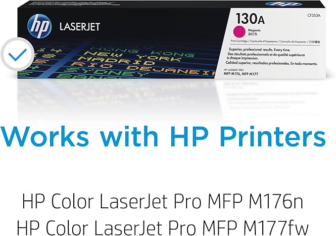HP 130A Magenta Toner Cartridge | Works with HP Color LaserJet Pro MFP M176, M177 Series | CF353A