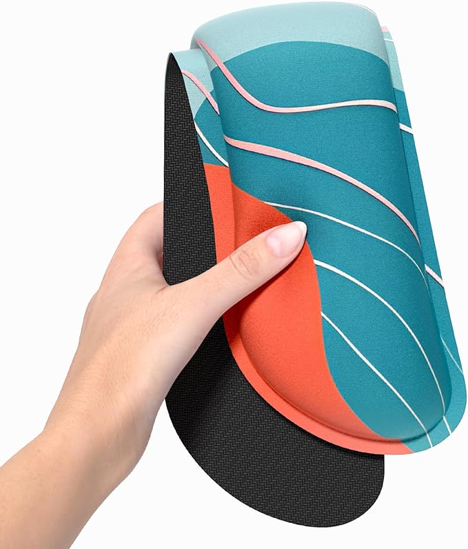 Dapesuom Enlarge Keyboard Wrist Rest, Memory Foam Wrist Cushion for Desk Mats Support, Typing Pain Relief Keyboard Mouse Pad Rests Set with Non-Slip Base for Gaming Laptop Computer, Colorful Abstract