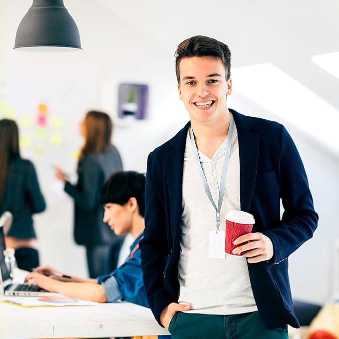 Bulk Lanyards Lanyards for ID Badges,Lanyards with Swivel Hook Clips for Name Tag Lanyard ID Holder (Silver, 100 packs)