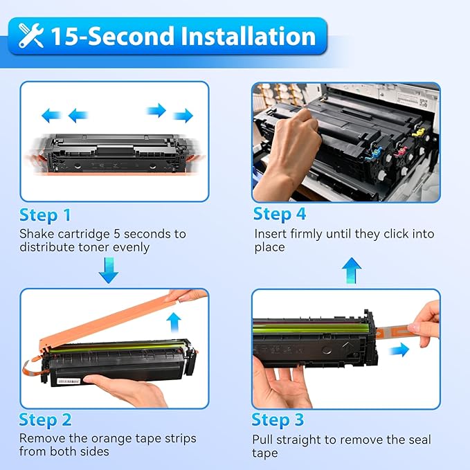 ZIPRINT Compatible Replacement for HP 202A 202X CF500A Toner Cartridge Compatible for HP Color Laserjet Pro MFP M281fdw M254dw M281cdw M281fdn M254dn M254nw M281 M254 Printer (B/C/Y/M,4-Pack)