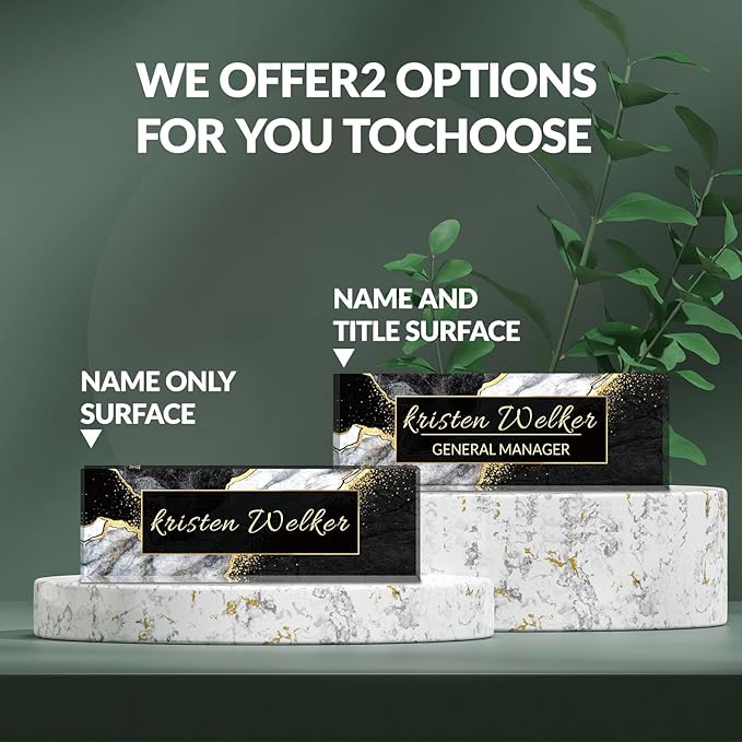 Desk Name Plate Personalized, Custom Name Plate for Desk, Acrylic Desktop Accessories, Office Gift & Decor for Women Men, Teacher Nurse Boss Employee Appreciation Gifts