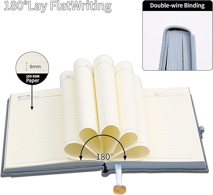 Textured Hardcover Lined Journal for Women Men Magnetic Buckle A5 Leather Journal Notebook with Gift Box 300 Pages 67 lb./100 gsm Paper College Ruled Journaling Notebook for Writing Work School Daily Diary