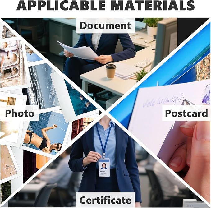 MXBAOHENG 13.8 inches Manual Cold Laminator, 350MM Portable Hand-cranked Cold Press Laminator, 2mm Laminating Thickness, for Individual, Office and School